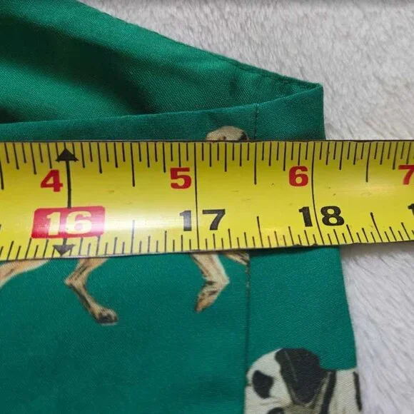 New M Maeve x Anthropologie Dog Print straight neck crop tank top in green - Picture 8 of 9